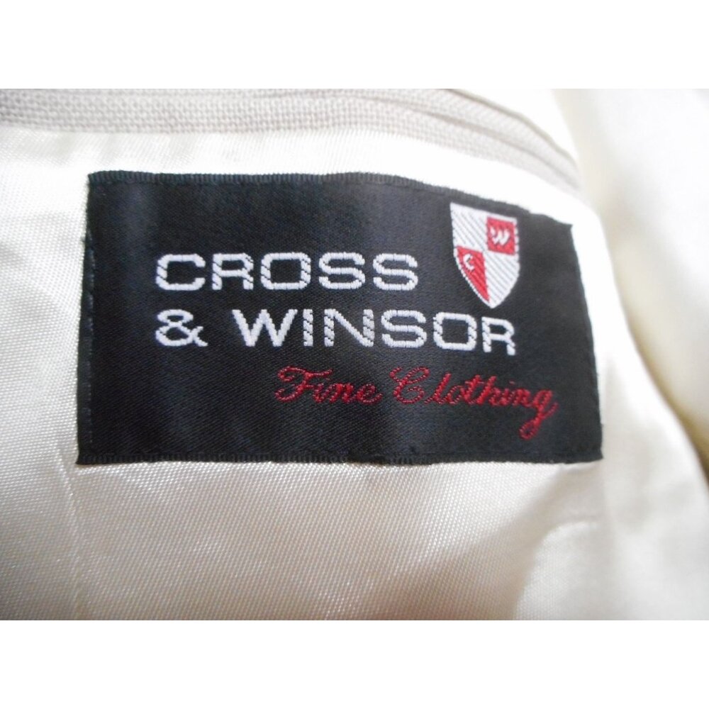 Vintage Cross Winsor Mens Beige Sport Coat 2 Button Front Long Sleeve Size 46S - Picture 9 of 9